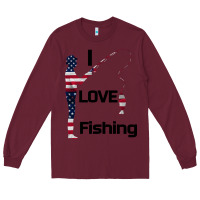 Burgundy I love fishing Long Sleeve Tee - Bettercallsaul