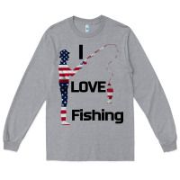 Heather Grey I love fishing Long Sleeve Tee - Bettercallsaul