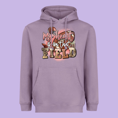 My Heart Is On That Field Heavyweight Hoodie Designed By Fadigitalartstudio