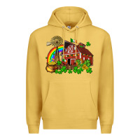 Antique Gold St. Patrick's farm with gold Premium Hoodie - OliviaCreatesArt