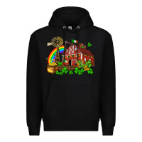 Black St. Patrick's farm with gold Premium Hoodie - OliviaCreatesArt