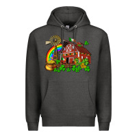 Charcoal Heather St. Patrick's farm with gold Premium Hoodie - OliviaCreatesArt