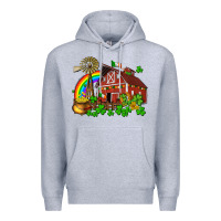 Heather Grey St. Patrick's farm with gold Premium Hoodie - OliviaCreatesArt