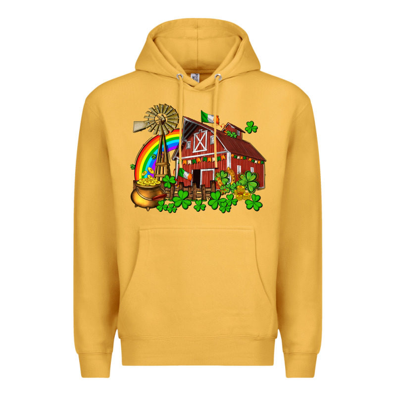 St. Patrick's Farm With Gold Premium Hoodie by OliviaCreatesArt | Teevron