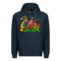 Navy St. Patrick's farm with gold Premium Hoodie - OliviaCreatesArt