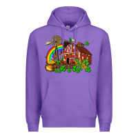 Purple St. Patrick's farm with gold Premium Hoodie - OliviaCreatesArt
