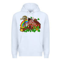 White St. Patrick's farm with gold Premium Hoodie - OliviaCreatesArt