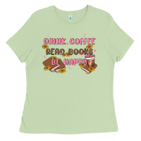 Matcha drink coffee read books be happy Ladies Tee - MaliasSmallBusiness