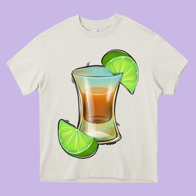 Tequila Shot Heavy Core Tee Designed By Jasminsmagicworld