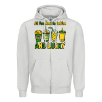 Dove Grey All you need is coffee and lucky St. Patrick's Zipper Hoodie - HowdyJamesFarm