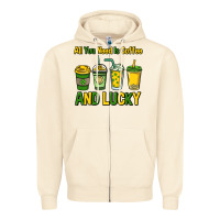 Sandshell All you need is coffee and lucky St. Patrick's Zipper Hoodie - HowdyJamesFarm
