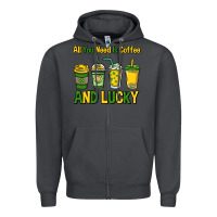 Smoke All you need is coffee and lucky St. Patrick's Zipper Hoodie - HowdyJamesFarm