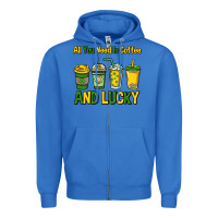 True Royal All you need is coffee and lucky St. Patrick's Zipper Hoodie - HowdyJamesFarm