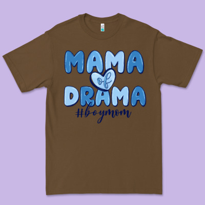 Mama Of Drama Boy Mom Premium Tee Designed By Maliassmallbusiness