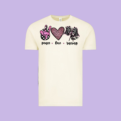 Peace Love Racing Vintage Tee Designed By Jahusdesignshop