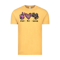 Vintage Mustard peace love racing Vintage Tee - JahusDesignShop