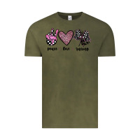 Vintage Olive peace love racing Vintage Tee - JahusDesignShop