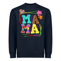 Navy Autism Mama Heavyweight Sweatshirt - NancyCooperArtShop