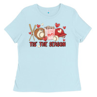 Baby Blue tis the season baseball Ladies Tee - MaliasSmallBusiness