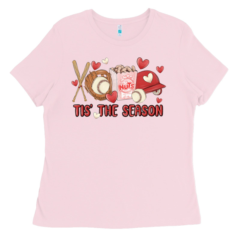 Tis The Season Baseball Ladies Tee by MaliasSmallBusiness | Teevron