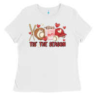 White tis the season baseball Ladies Tee - MaliasSmallBusiness