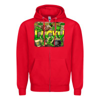 Red All you need is coffee and lucky St. Patrick's Zipper Hoodie - HowdyJamesFarm