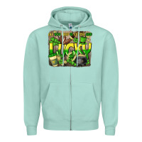 Seafoam All you need is coffee and lucky St. Patrick's Zipper Hoodie - HowdyJamesFarm