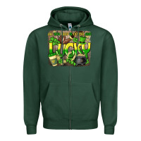 Sports Green All you need is coffee and lucky St. Patrick's Zipper Hoodie - HowdyJamesFarm