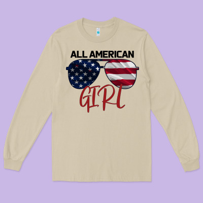 All American Girl Long Sleeve Tee Designed By Bettercallsaul
