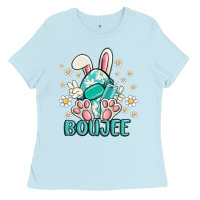 Baby Blue boujee  easter  egg Ladies Tee - MaliasSmallBusiness