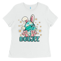 White boujee  easter  egg Ladies Tee - MaliasSmallBusiness