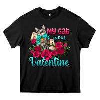 Black my cat is my valentine Heavy Core Tee - AdoDesignShop
