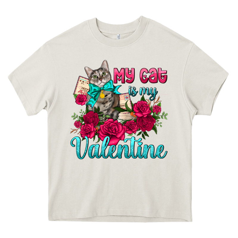 My Cat Is My Valentine Heavy Core Tee by AdoDesignShop | Teevron