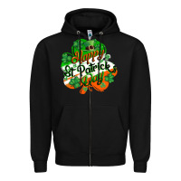 Black Happy St. Patrick's Day Zipper Hoodie - CowGirlArtShop