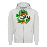 Dove Grey Happy St. Patrick's Day Zipper Hoodie - CowGirlArtShop