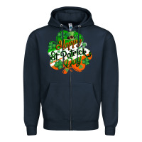 Navy Happy St. Patrick's Day Zipper Hoodie - CowGirlArtShop
