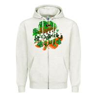 Oatmeal Heather Happy St. Patrick's Day Zipper Hoodie - CowGirlArtShop