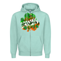 Seafoam Happy St. Patrick's Day Zipper Hoodie - CowGirlArtShop