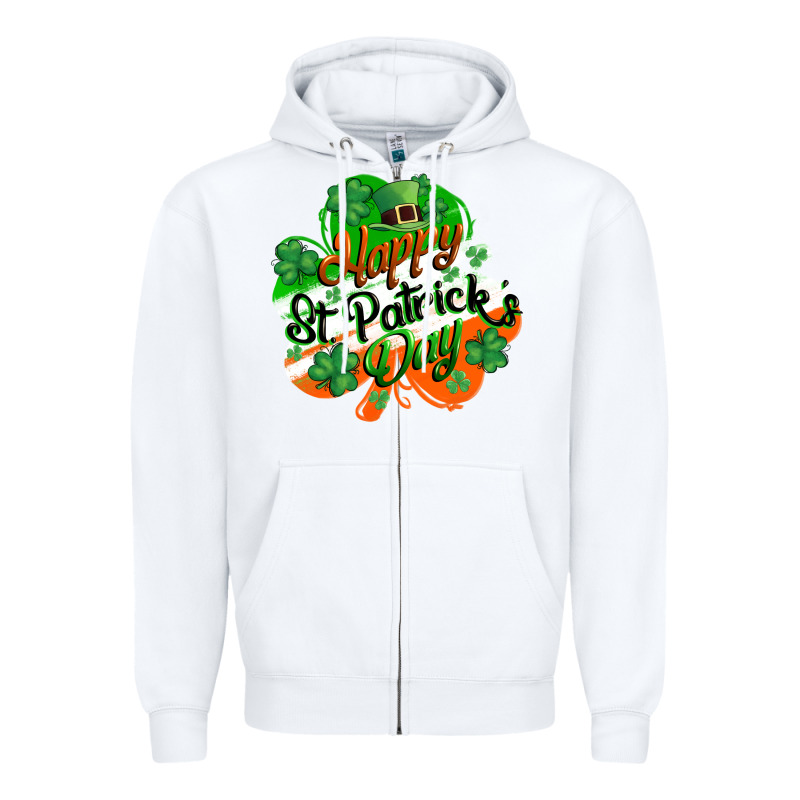 Happy St. Patrick's Day Zipper Hoodie by CowGirlArtShop | Teevron
