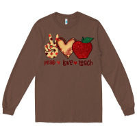 Chestnut Peace Love Teach Long Sleeve Tee - Bettercallsaul
