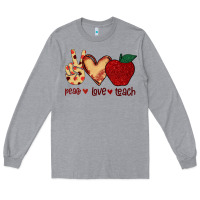 Heather Grey Peace Love Teach Long Sleeve Tee - Bettercallsaul