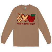 Toasted Coconut Peace Love Teach Long Sleeve Tee - Bettercallsaul
