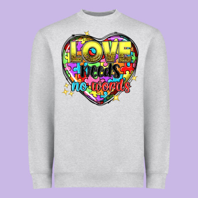 Love Needs No Words Heavyweight Sweatshirt Designed By Nancycooperartshop