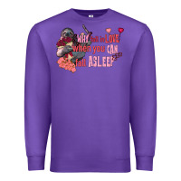 Purple sloth why fall in love when you can fall asleep Premium Sweatshirt - FaDigitalArtStudio