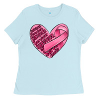 Baby Blue heart breast cancer Ladies Tee - MaliasSmallBusiness
