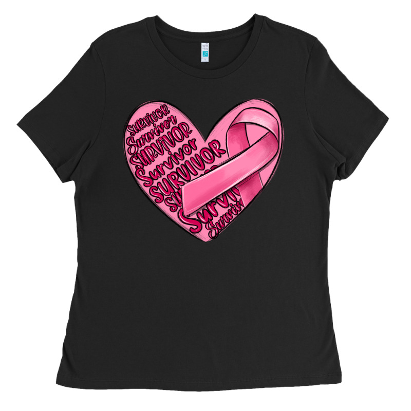 Heart Breast Cancer Ladies Tee by MaliasSmallBusiness | Teevron
