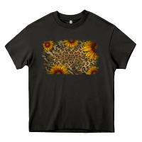 Asphalt Camouflage Leopard Sunflower Background Heavy Core Tee - Jasminsmagicworld
