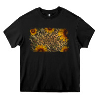 Black Camouflage Leopard Sunflower Background Heavy Core Tee - Jasminsmagicworld