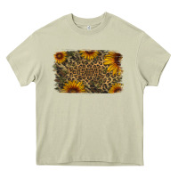 Camouflage Leopard Sunflower Background Heavy Core Tee | Teevron