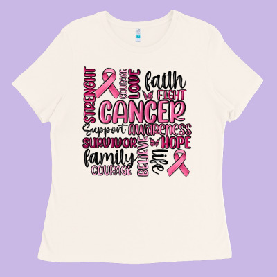 Cancer Awareness Ladies Tee Designed By Maliassmallbusiness